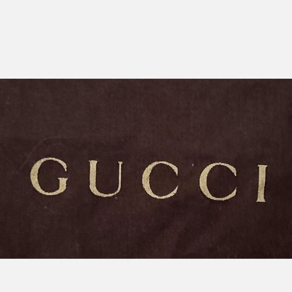 Gucci Brown Fabric Drawstring Bag